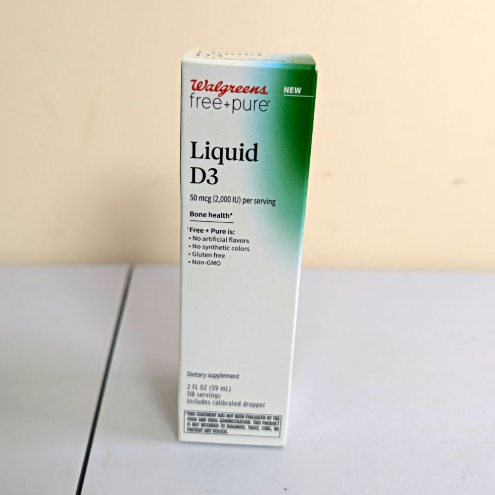 Walgreens Vitamin D3 Liquid 2,000 IU (50 mcg) 2 fl oz Gluten-Free